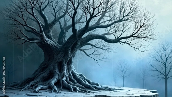 Fototapeta Artistic image display of withered trees