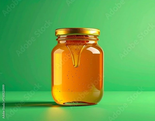 Fototapeta Isolated honey on green screen background