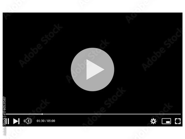 Fototapeta video multimedia player mockup template design for web