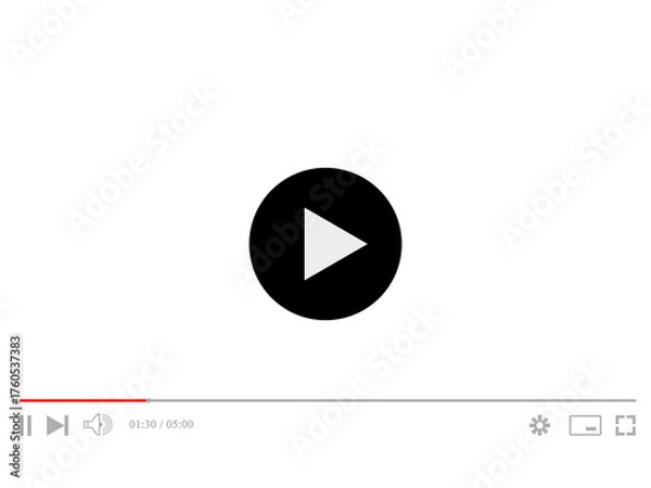 Fototapeta Youtube multimedia player window template. Vector illustration.