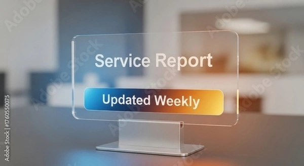 Fototapeta A Service Report Displaying Data Updated Weekly