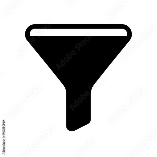 Fototapeta Illustration of a black funnel on a white background on transparent background