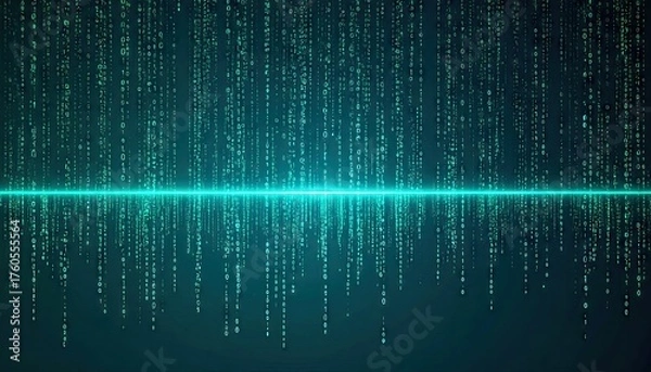 Obraz Abstract Cyan Data Stream Background