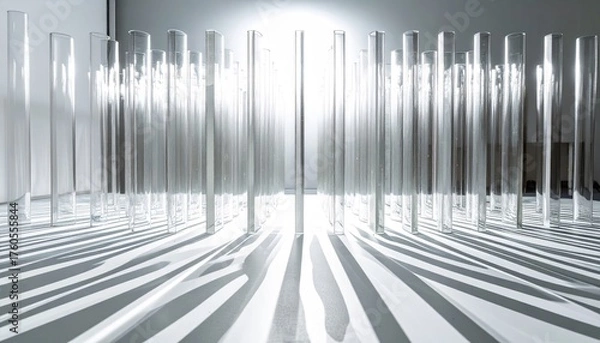 Obraz Glass Rod Vertical Forest Installation with Zebra Striped Floor