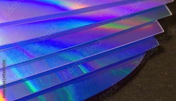 Obraz Layered Iridescent Sheets with Glossy Specular Highlights