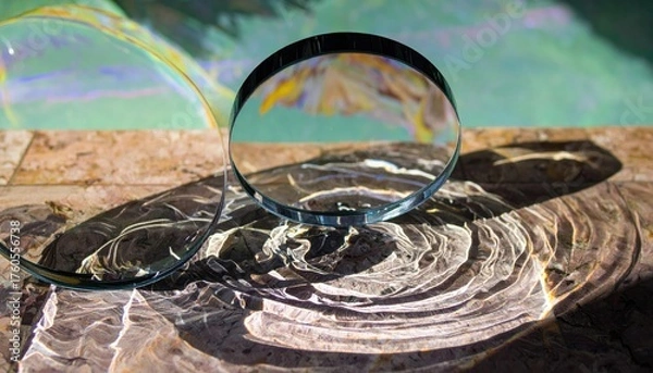 Obraz Glass Torus and Caustic Reflections on Stone Surface