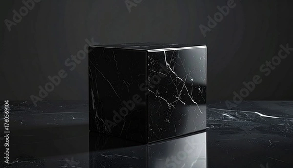 Obraz Marble cube sleek dark elegant and stylish