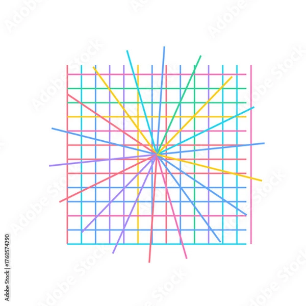 Fototapeta Cyber Neon Grid Art Glassmorphism