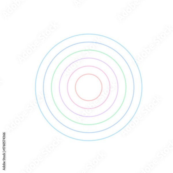 Fototapeta Vignette Pastel Rings Art Glassmorphism