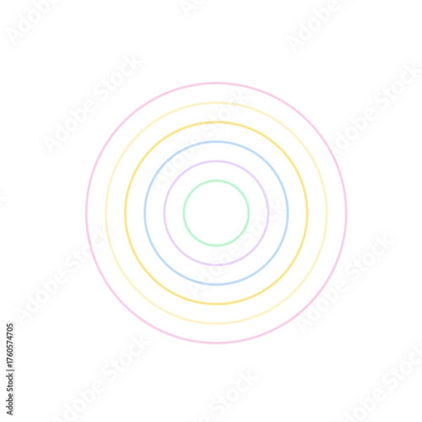 Fototapeta Vignette Pastel Rings Art Glassmorphism