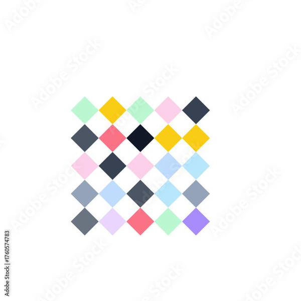 Fototapeta Isometric Mosaic Cubes Art Glassmorphism