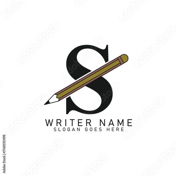 Fototapeta Letter S Pencil Logo Design. Alphabet S Lead Pencil Icon