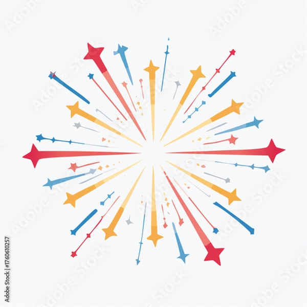 Fototapeta Colorful Starburst Design with Retro Vibe for Celebrations and Decorations