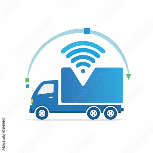 Fototapeta Connected logistics: Modern delivery solutions with integrated wifi connectivity
