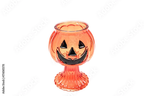 Fototapeta Glass of water of Halloween as the image isolated and white background.  ( clipping path )