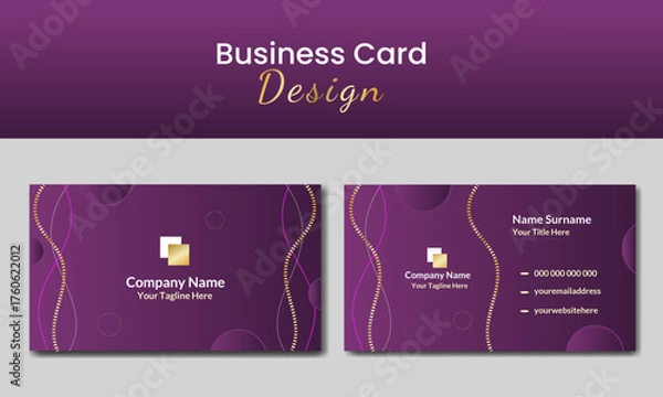 Fototapeta Modern business card design template with a simple design.