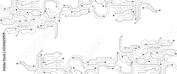 Obraz Abstract Tech Background: Minimalist Circuit Board Pattern