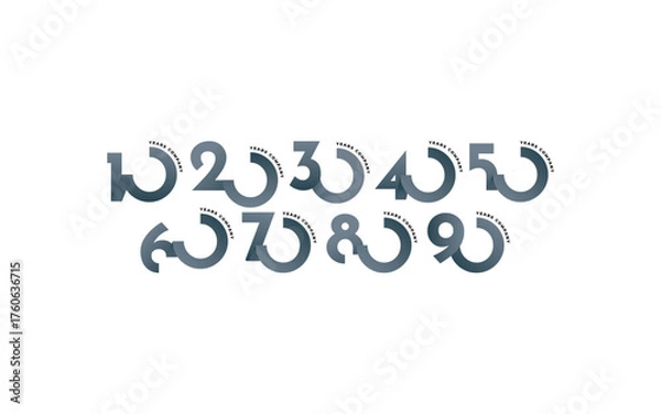 Fototapeta Set of 10 20 30 to 90 years anniversary template design