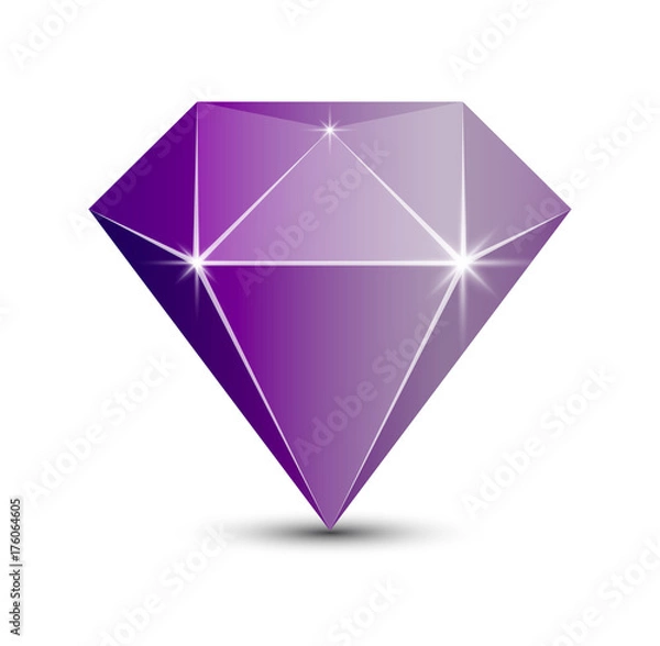 Fototapeta Diamond Amethyst icon for jewelry shop logo