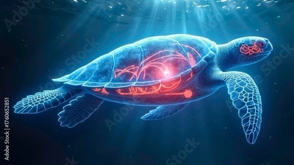 Fototapeta Technological display of turtle organs