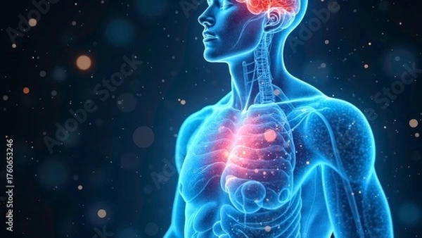 Fototapeta Technological display of human organs