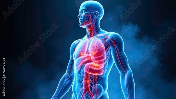 Fototapeta Technological display of human organs