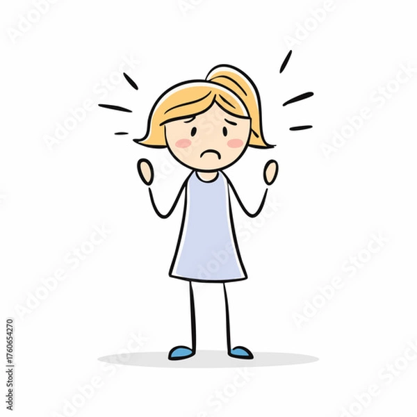 Fototapeta Smiling Cartoon Kid with Raised Arms: Representation of Joy, Playfulness, and the Pure Happiness Found in Everyday Childhood Moments
