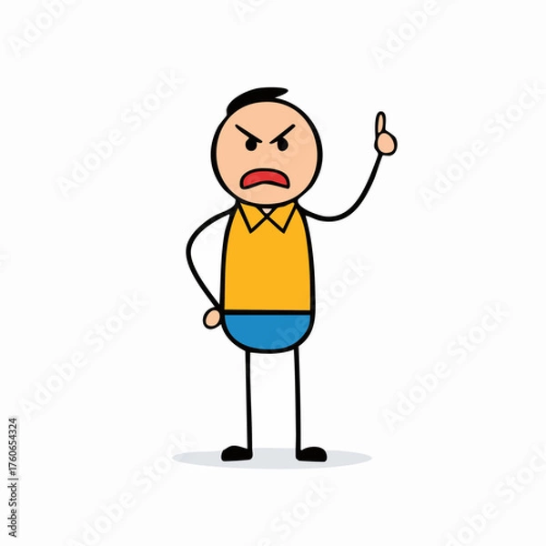 Fototapeta Joyful Cartoon Boy Raising Hands: Symbol of Positivity, Youthful Energy, and the Bright Smile of an Innocent Heart
