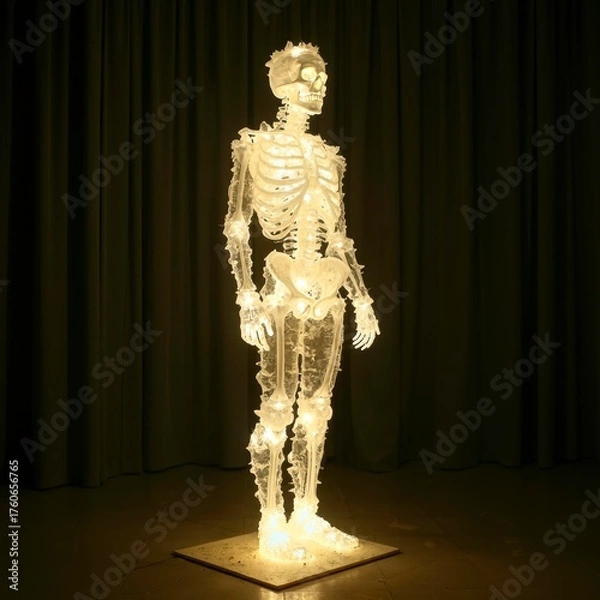 Fototapeta The displayed glowing skull image