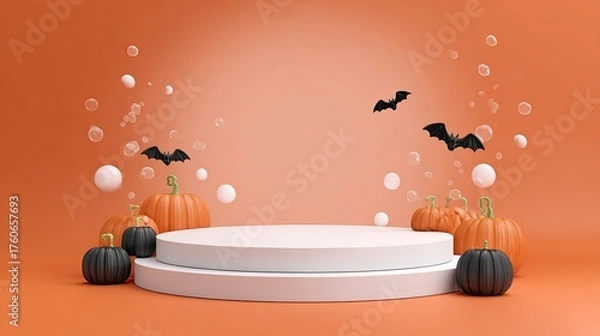 Fototapeta Modern 3D render of a sleek podium on a clean, flat background, perfect for product launches, presentations, and award ceremonies, exuding professionalism and contemporary design.