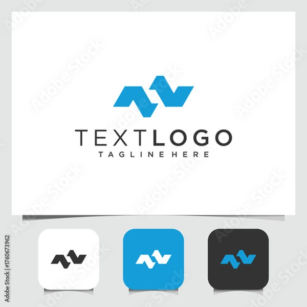 Fototapeta Dynamic AV Monogram for Modern Company Branding and Visual Identity