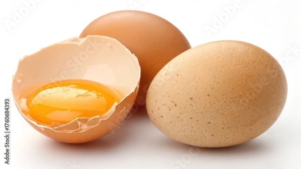Fototapeta Fresh whole egg   isolated onwhite background
