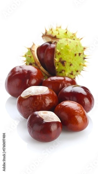 Obraz Cones and chestnuts, close-up