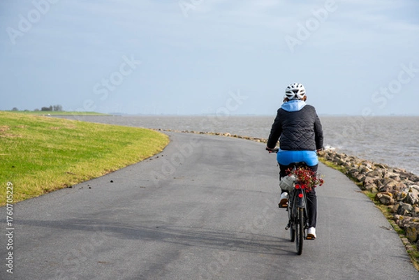 Obraz Radfahrer am Wattenmeer