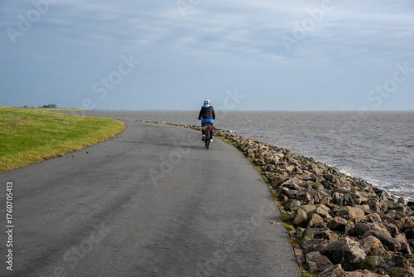 Obraz Radfahrer am Wattenmeer