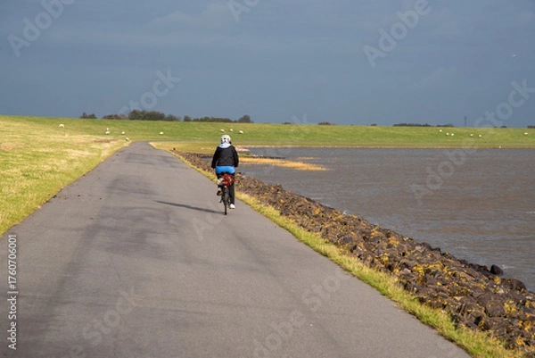 Obraz Radfahrer am Wattenmeer