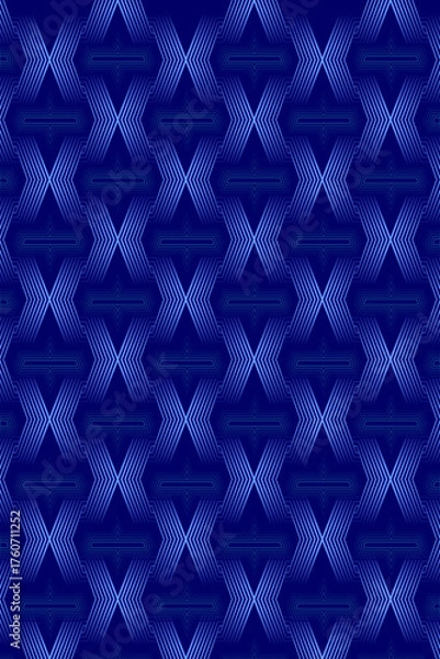 Obraz Striking geometric pattern with interwoven blue lines creating a modern, dynamic, and elegant background for design projects.