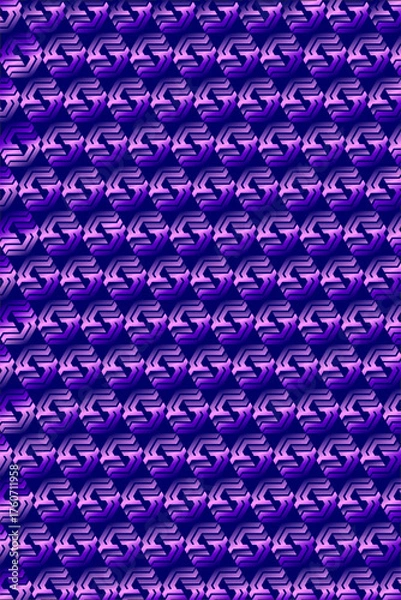 Obraz Stunning geometric mosaic pattern in vibrant purple hues offers a modern, sophisticated backdrop for dynamic designs and creative projects.