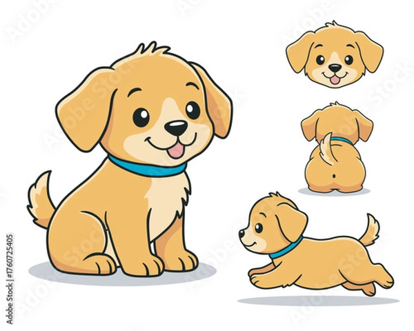 Fototapeta Cute Puppy Character Vector Illustration