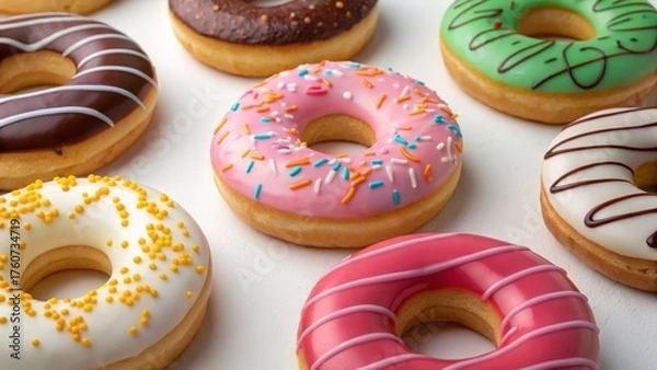 Fototapeta  a variety of donuts 