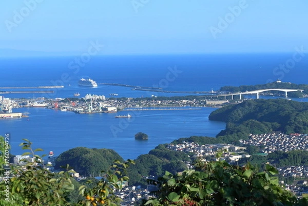 Fototapeta 鷲尾山山頂からの景観　出航　（高知県　高知市）