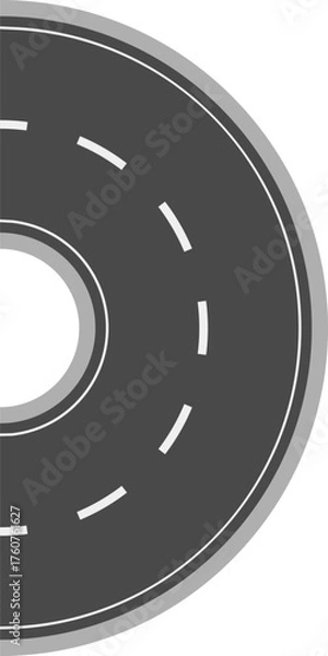 Fototapeta Semicircular road showing travel and driving concept