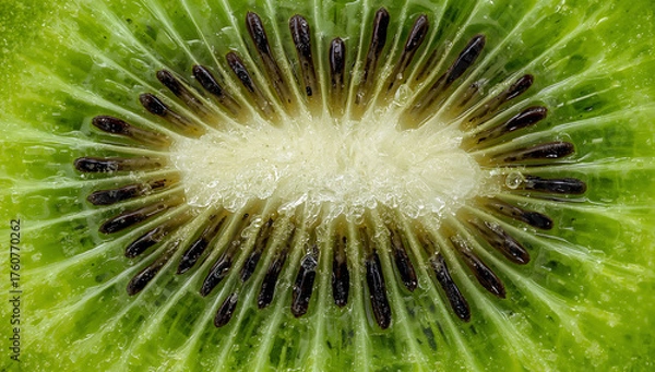 Fototapeta Halved Kiwi Emerald Detail