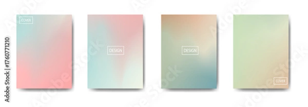 Obraz Four Gradient Backgrounds with Soft Pastel Colors and Subtle Textures