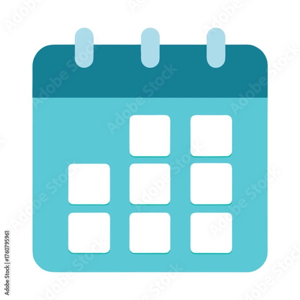 Fototapeta Calendar Vector Icon, Flat Blue Planner Date Symbol, Isolated on White Background