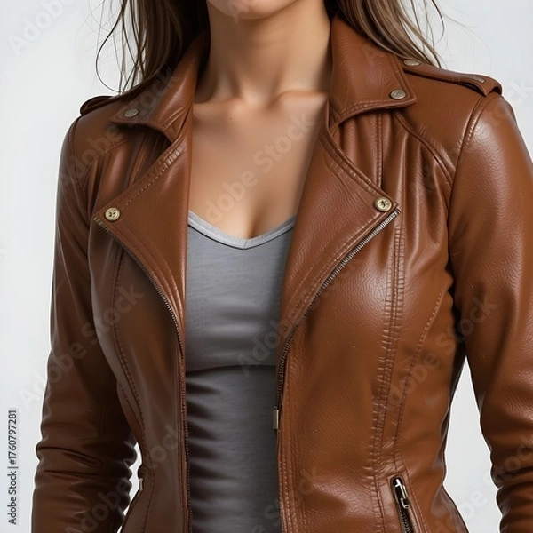 Obraz leather jacket, jacket, autumn clothes, AI Generative