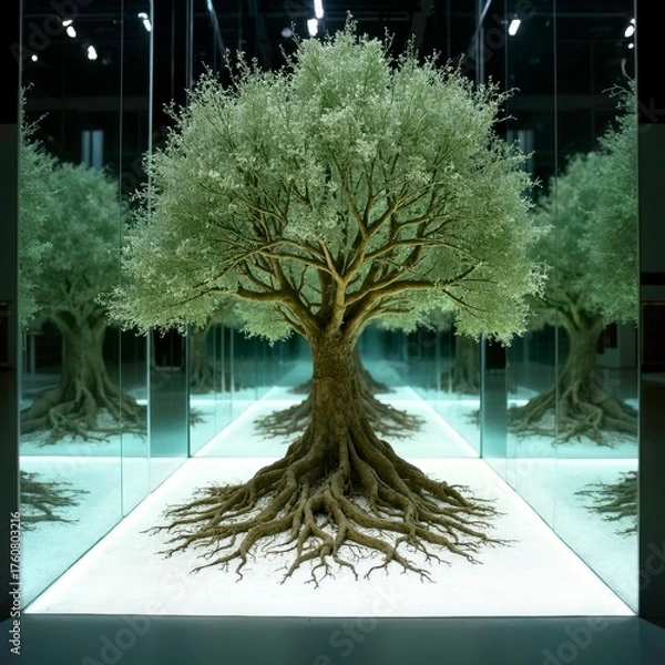 Fototapeta Showcasing the Radiance of Root Trees on the Display Platform