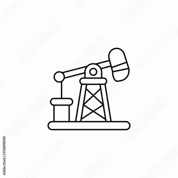 Obraz oil extraction rig icon sign vector