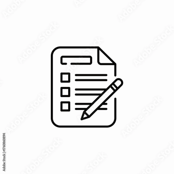 Obraz document edit checklist icon sign vector