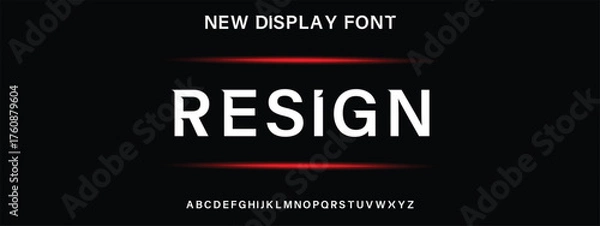 Obraz Creative modern urban alphabet font. Digital abstract moslem, futuristic, fashion, sport, minimal technology typography. Simple numeric vector illustration 